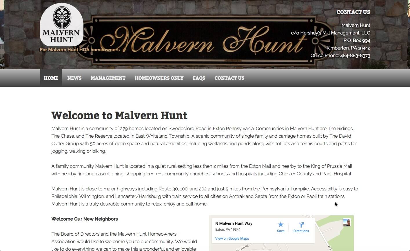 Update Malvern Hunt website
