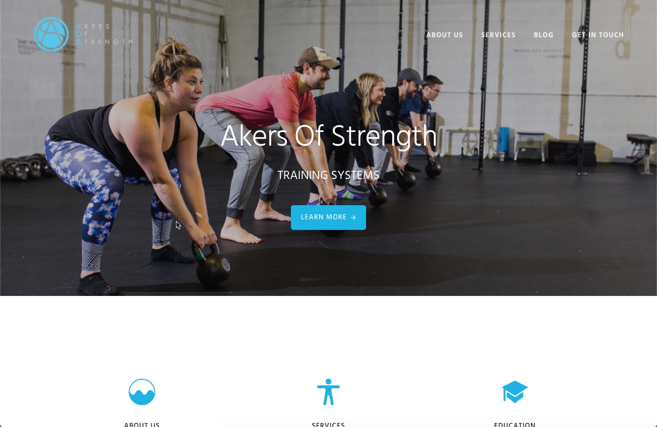 Image of the Akers of Strength website